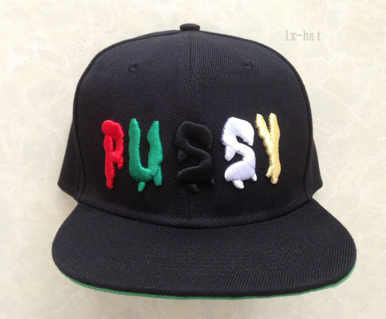Black Scale Pussy Snapback Hat GF